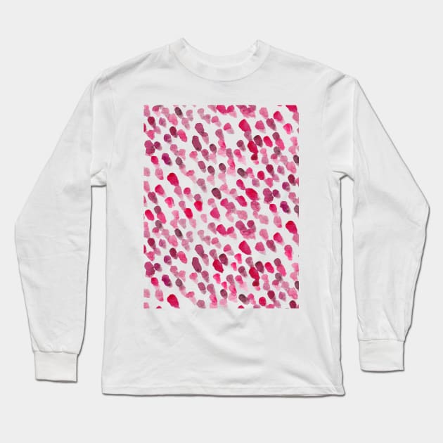 Imperfect brush strokes - pink Long Sleeve T-Shirt by wackapacka